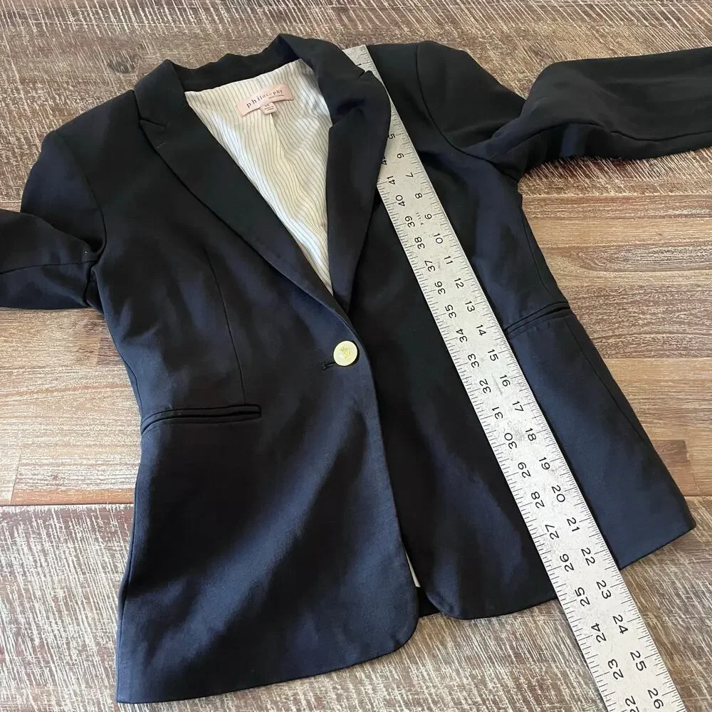 Philosophy Fitted Black Suit Jacket – Office Career Wear XS - Picture 6 of 10